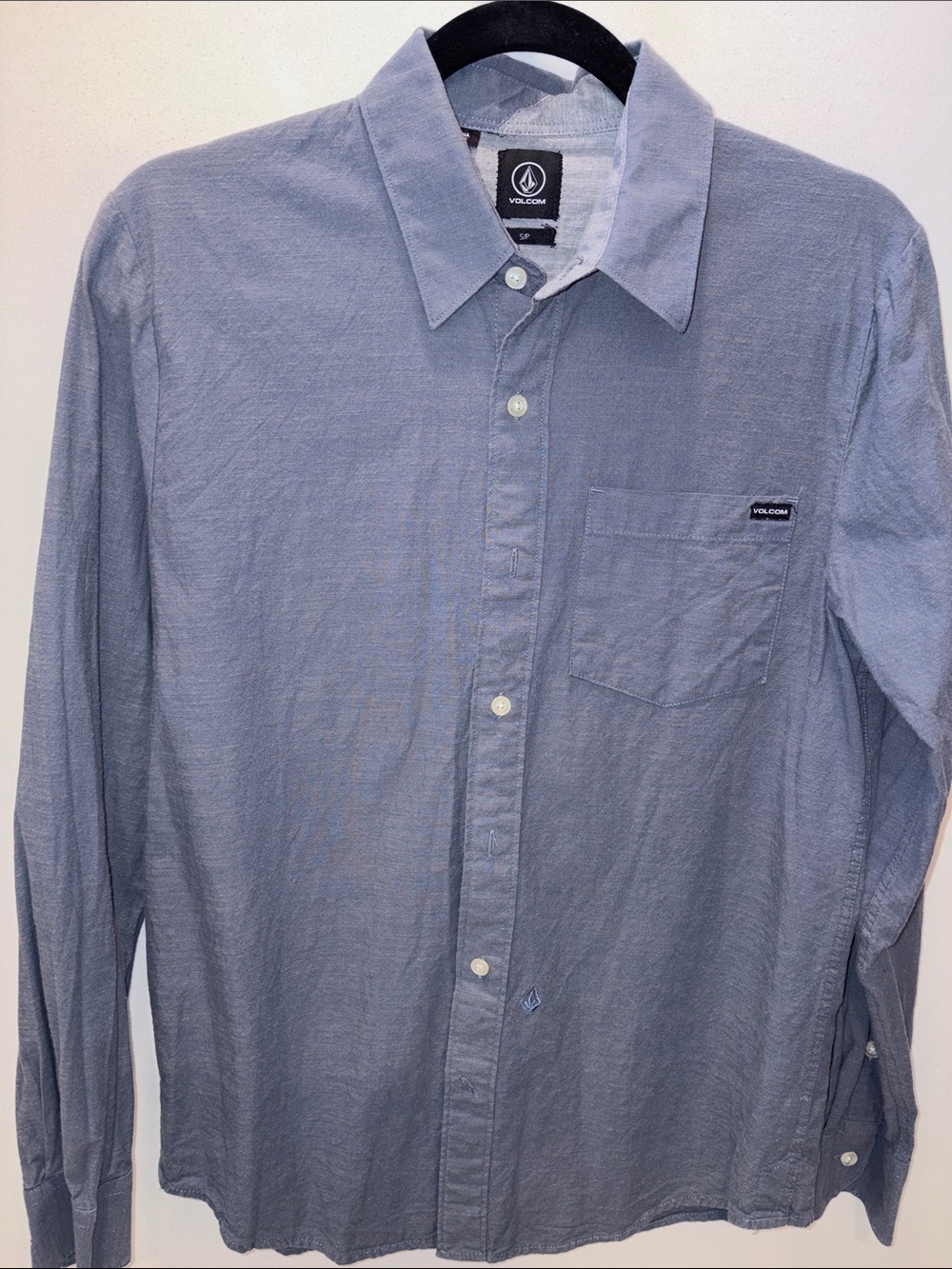 Volcom Men's Blue Long-Sleeve Button-Down Shirt